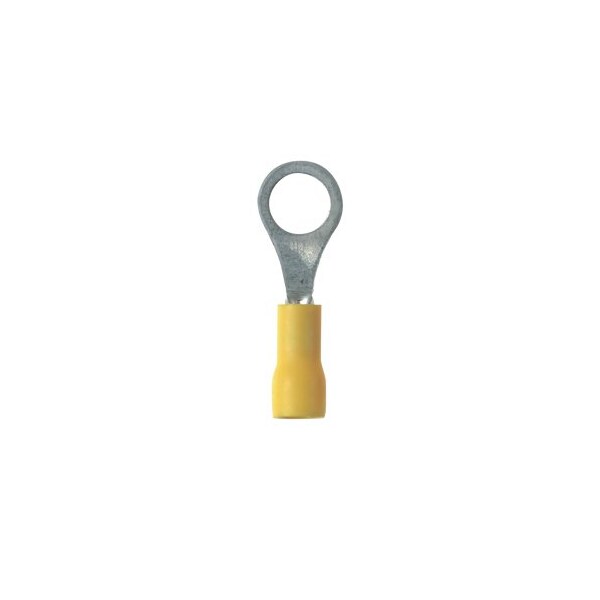 Ring Terminal, #6 Stud Size, 26 AWG, Vinyl Insulated, 1000 PK